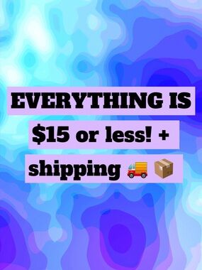 Everything Is 15$ or Less!
+ standard shipping costs